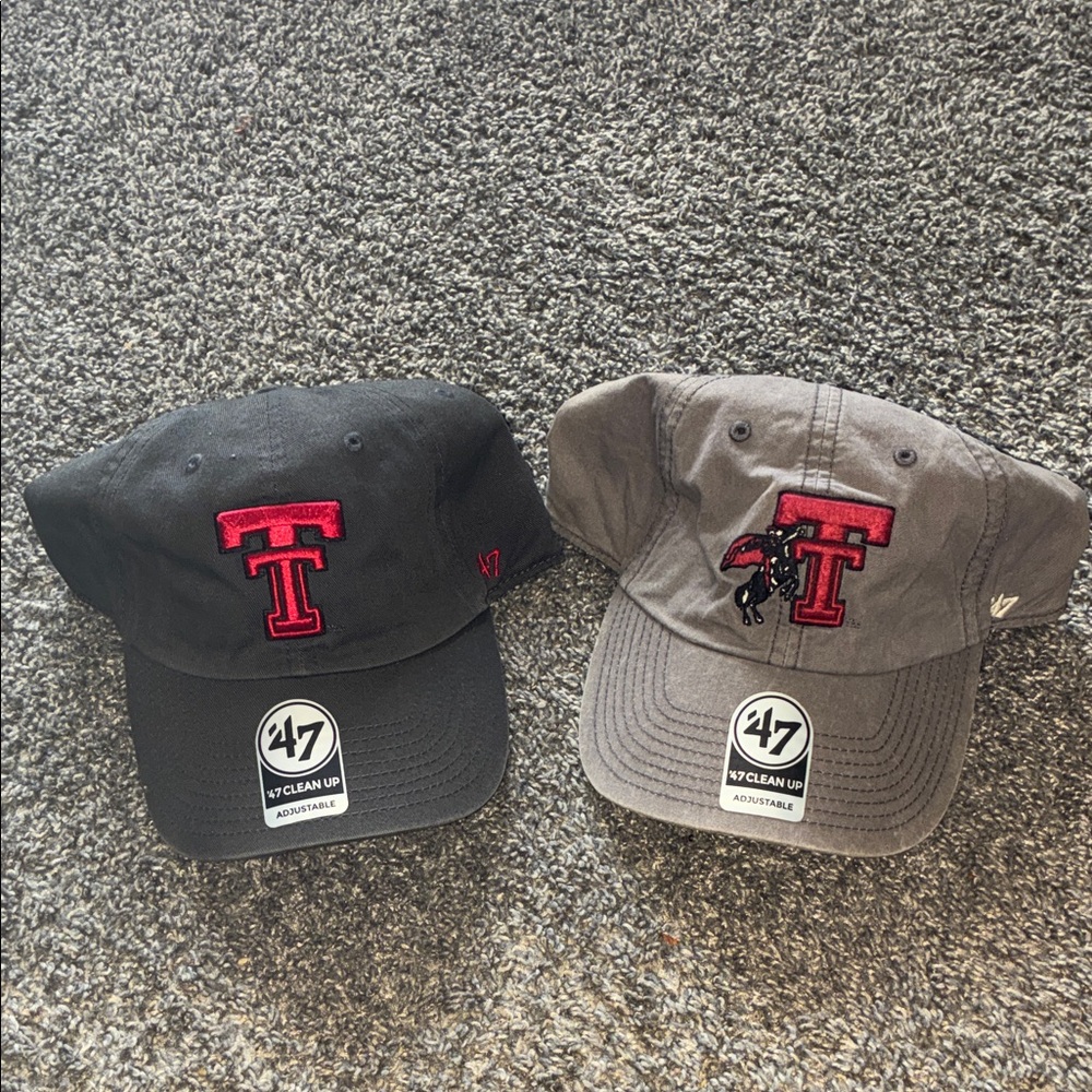 '47 Texas Tech Double T Baseball Caps - Dark Gray and Gray with Red Logo